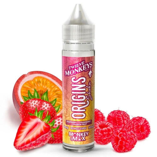 wp image 30723012264071 E-liquide Twelve Monkeys - Origins Shoku 50ml (Fruit de la passion, Framboise, Fraise)
