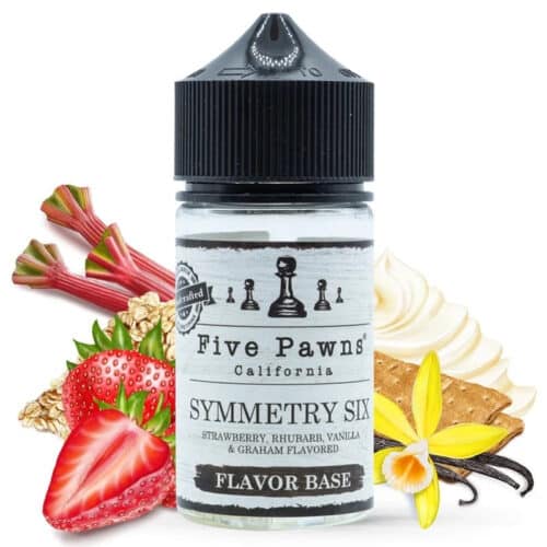 wp image 31308314312839 E-liquide Five Pawns - Symmetry Six 50ml (Rhubarbe, Fraise, Grains d'avoine, Crumble, Crème vanille)